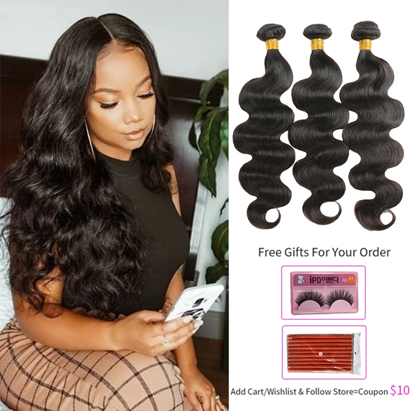 Body Wave Hair Bundles SOKU 28inch 30inch Human Hair Extension Natural Color Brazilian Hair Weave bundles 3/4 PCS Non-Remy Hair Body Wave Hair Bundles SOKU 28inch 30inch Human Hair Extension Natural Color Brazilian Hair Weave bundles 3/4 PCS Non-Remy Hair