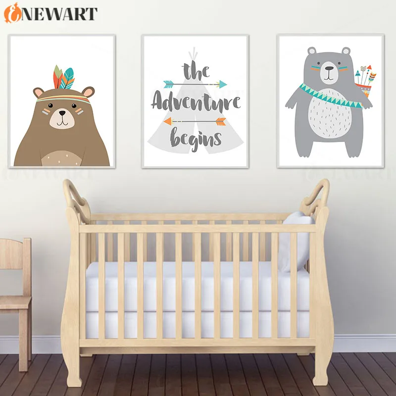 Affiche Murale Pour Chambre De Bebe L Aventure Commence A Imprimer Art Decoratif Sans Cadre Pour Chambre D Enfant Aliexpress