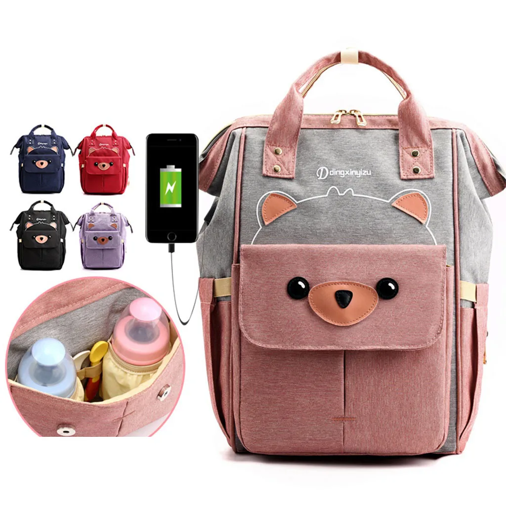 

Preppy Style Soft Women Waterproof Mummy Bag Multi-function Backpack Wild Large Capacity School Backpack For Teenage
