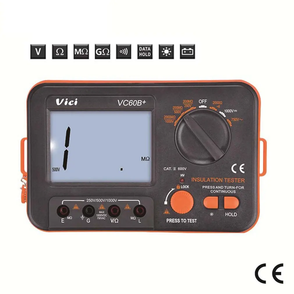 VC60B + тестер сопротивления изоляции 250 в 500 1000 цифровой Мегаомметр