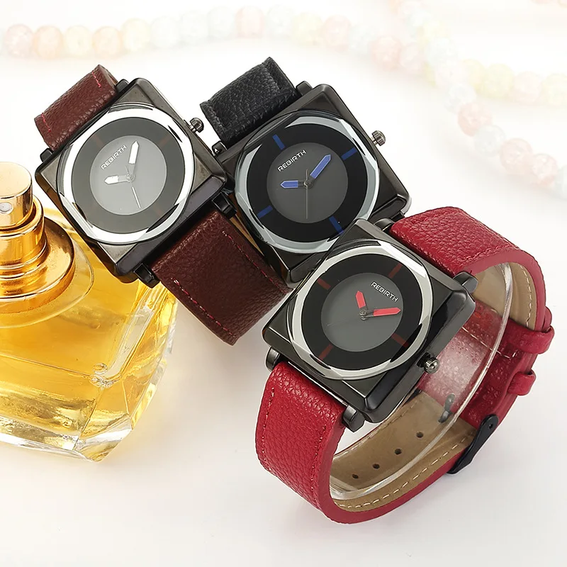

2019 Quartz Watch Square Faux Leather Hands Waterproof Watch Women's Processing Customizable Fashion Hand