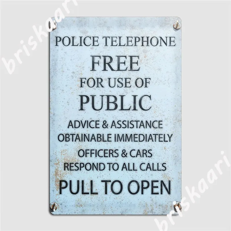 Tardis Door Plate Metal Sign Wall Murale Design Murale Poster Tin Sign Poster