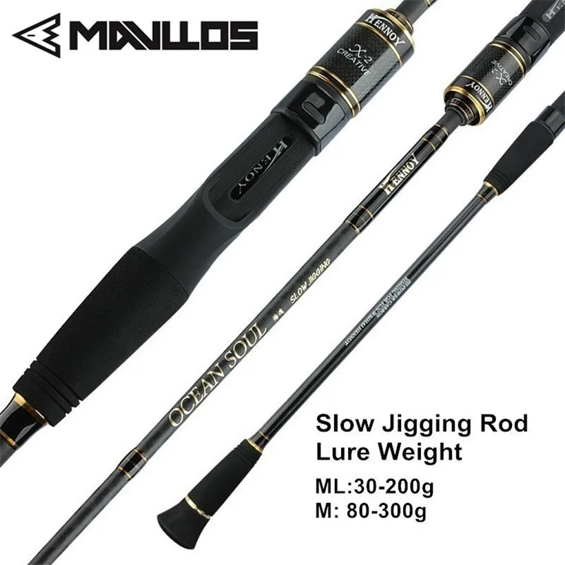 Mavllos 1.95m Ml/m Tip Slow Jigging Rod Lure Weight 30-200g/80-300g 2  Section Ultralight Saltwater Fishing Casting Spinning Rod - Fishing Rods -  AliExpress