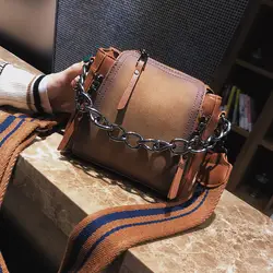 В форме скраб кожа дизайн Crossbody сумка новый высокого качества Для женщин мешок цепи в полоску широкий ремешок сумка клапаном сумка-мешок CC-02