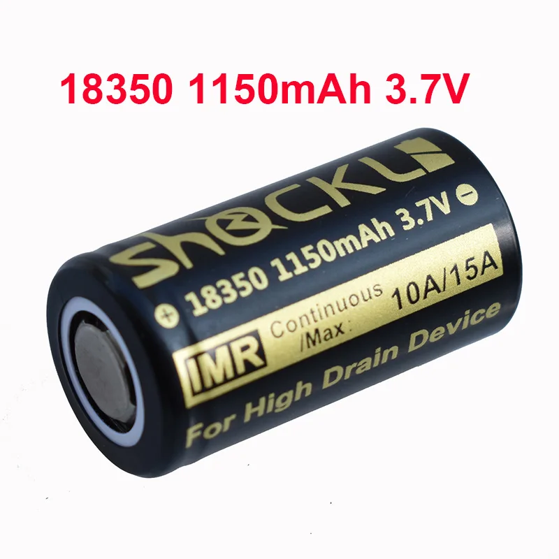 Shockli IMR18350 1150mAh литиевая батарея 3,7 V перезаряжаемая батарея непрерывная 10А электронная сигарета E-CIG батарея 18350