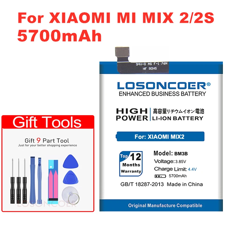 Аккумулятор LOSONCOER 5700mAh BM3B для Xiaomi Mi Mix 2 2S II 5,99 "MIX2 MIX2S|Аккумуляторы для мобильных телефонов| | АлиЭкспресс