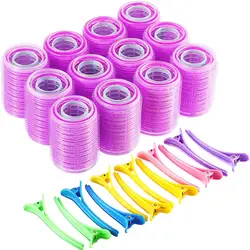 24/36/48 Pcs Self Grip Hair Rollers Set, 3 Sizes Hair Roller Curlers with Hair Clips, DIY Curlers for Hair Styling, Color Random