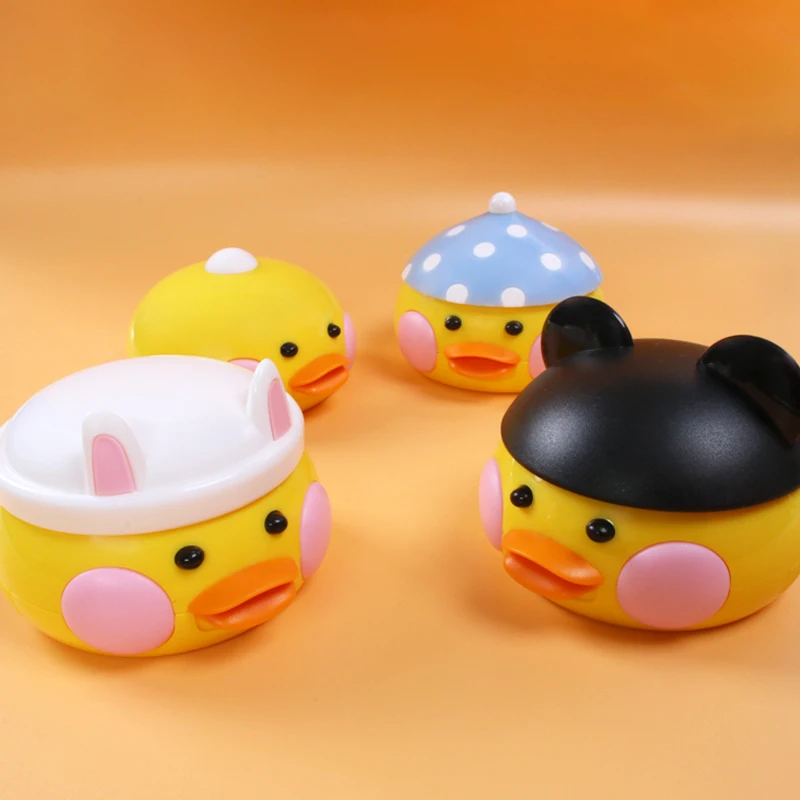 1 Set of Cute Yellow Duck Travel Glasses Plastic Contact Lens Case Travel Contact Lens Case Eye Care Kit Holder Container Gift contact lenses tools