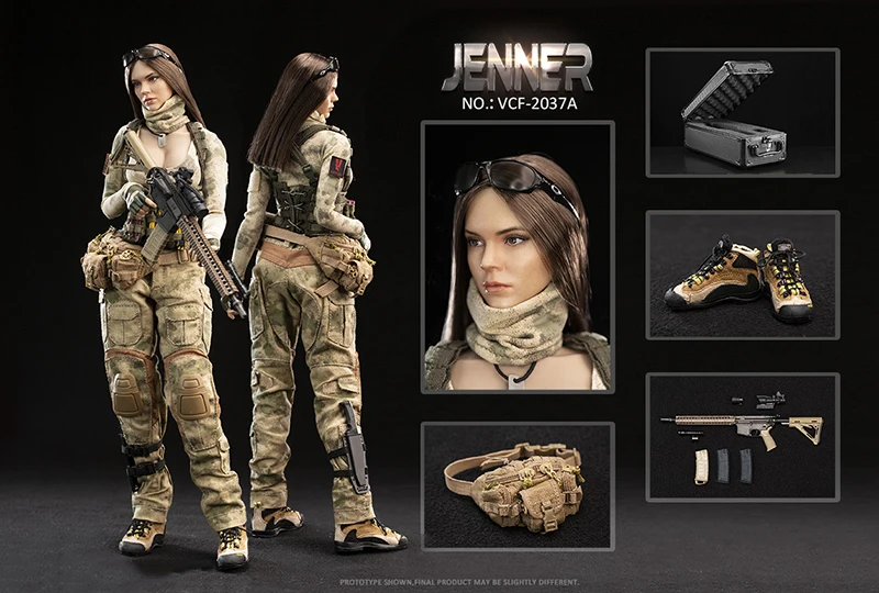 JENNER Head Sculpt VERYCOOL VCF-2037A 1//6 Scale A-TACS FG Women Soldier