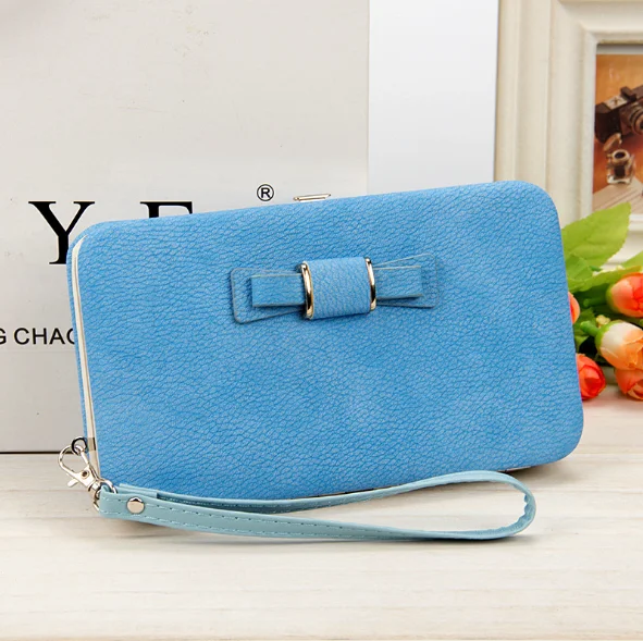 3light blue Женский кошелек, сумка для мобильного телефона, фирменный дизайн, Женский кошелек из искусственной кожи, длинные женские кошельки и кошельки, женский тонкий держатель для карт, кошелек - Цвет: 3light blue