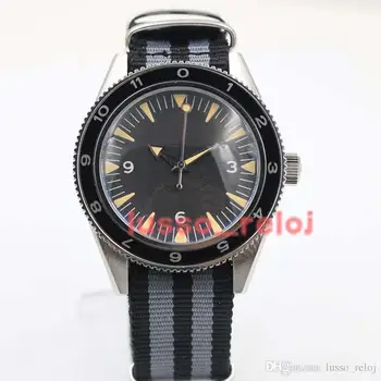 

OMEGA-2020 classic men watch Co-axial watch transparent back case automatic mechanical black dial mirror high quality nylon band