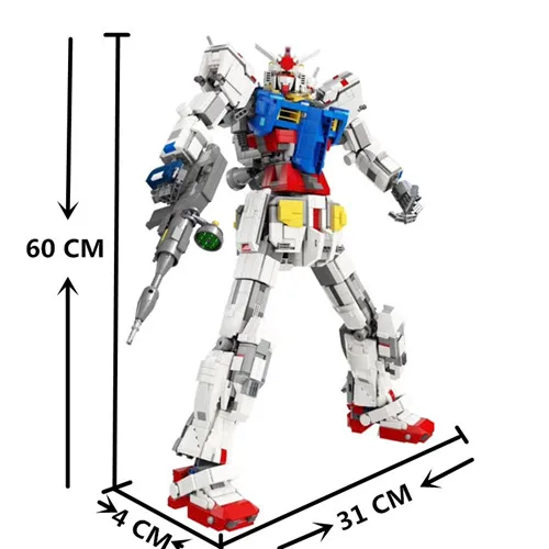 IN STOCK super robot war mecha Classic gundam model 18K-RX78-2 1:60 3500Pcs Fixed bracket building block bricks Christmas toys - Color: 18K-RX7-2