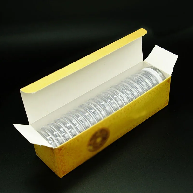

5.1cm 20 * Coin Holders Clear Portable Storage Case Box Container Collection New