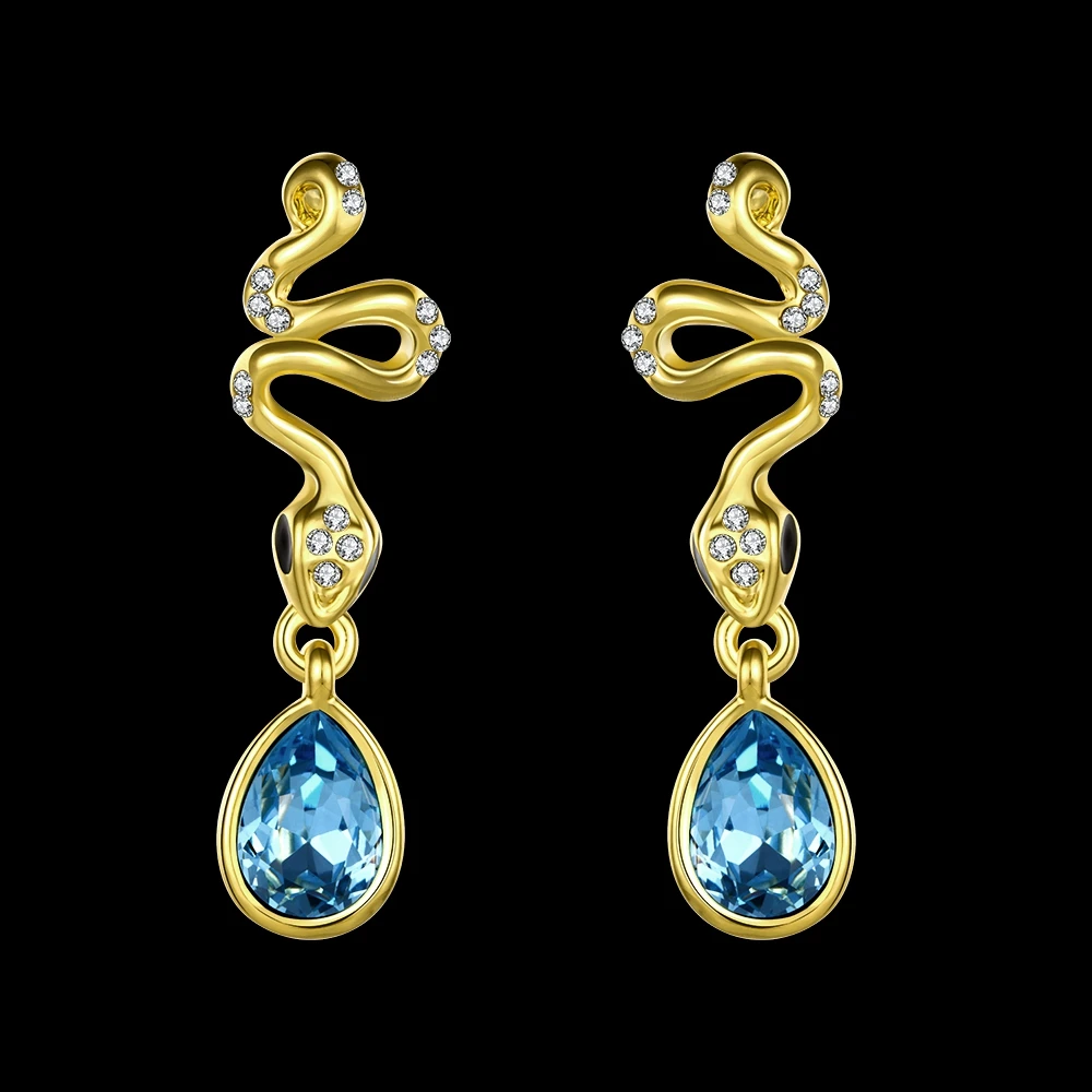 

LEKANI Crystals From Swarovski Drop Earrings With 925 Sterling Silver Pattern Shaped for Women Fine Jewelry