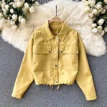 Soft PU Faux Leather Jacket Women Loose String Casual Biker Jackets Outwear Female Top BF Black Oversize Leather Jacket Coat New