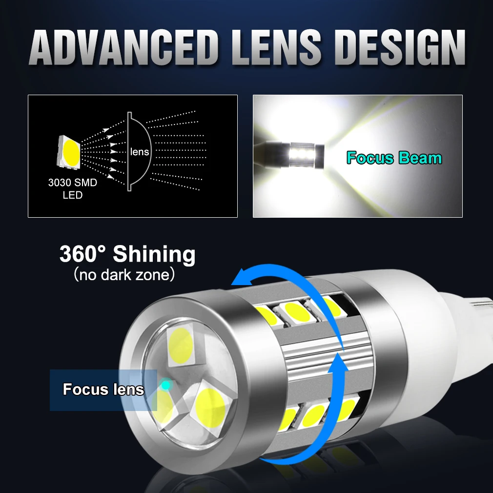 2pcs T15 W16W 921 912 T16 902 LED    3030 Ĩ   1200LM ڵ      ü