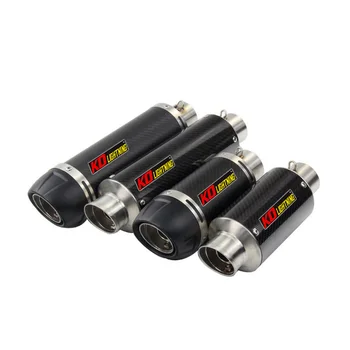51mm Universal Motorcycle Exhaust Vent Pipe With Silencer Carbon Fiber 240/245/340/345mm Modified For ATV Street Bike