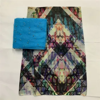 

7 yard Swiss lace fabric latest heavy beaded printing African 100% cotton fabrics Swiss voile lace popular Dubai style LXE08017