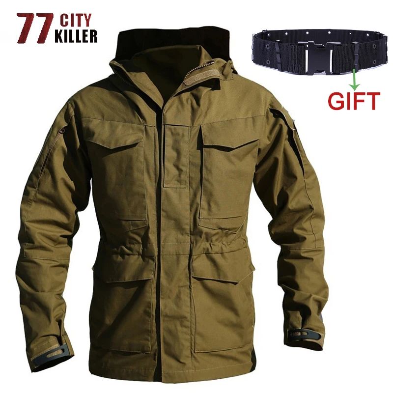 

77CIty Killer M65 Tactical Jacket Men Autumn Winter Windbreaker Military Army Long Coats Outwear Combat Waterproof Field Jackets