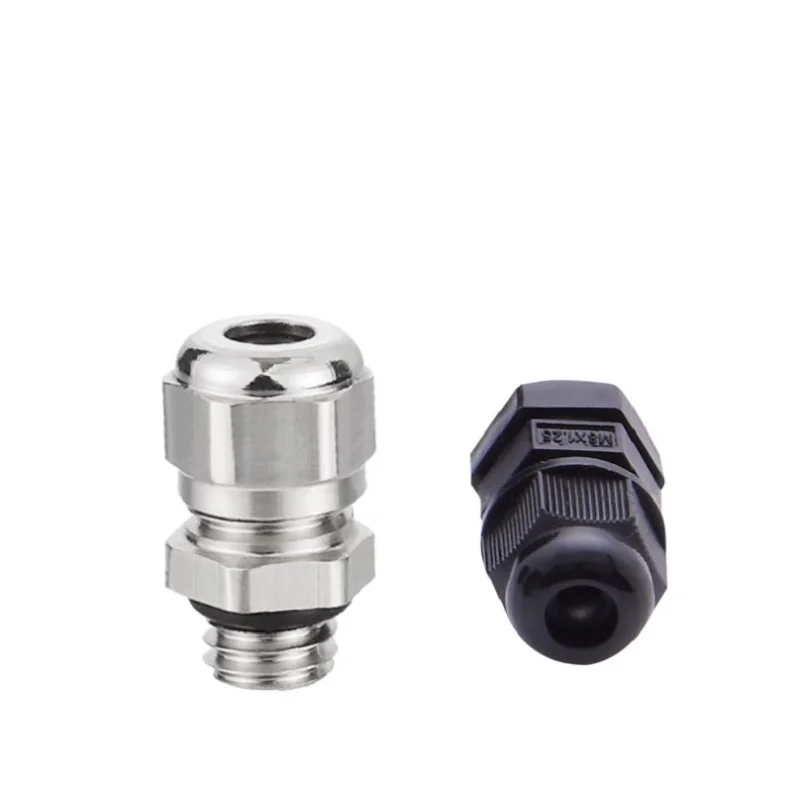Nylon Rubber Plug M8*1.25(3-5MM) Metal Cable Waterproof Joint Flame-retardant Glan Head Cable Glands 20pcs