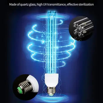 

E27 Uvc Ultraviolet Uv Light Tube Bulb 15w Disinfection Lamp Ozone Sterilization Mites Lights Germicidal Lamp Bulb
