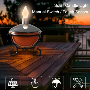 

best selling 2019 products Solar Candle Light Garden Large Outdoor Terrace Decoration Touch Sensor Light support dropshipping