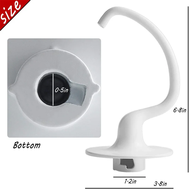 Mixer accessories K5AWW wire whip K5AB flat beater K5ADH C dough hook compatible Kitchenaid K5 KSM50 KSM5 4.8L bowl lift vertical mixer