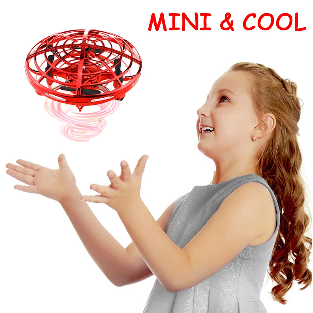 Hot Sale Mini Drone UFO Hand Operated RC Helicopter Quadrocopter Dron Infrared Induction Aircraft Flying Ball Toys For Kids 4.2