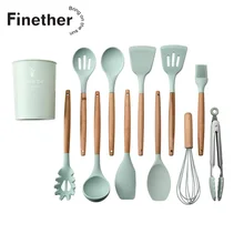 Finether 12 шт. набор кухонной утвари бытовой силиконовый набор кухонных принадлежностей наборы посуды