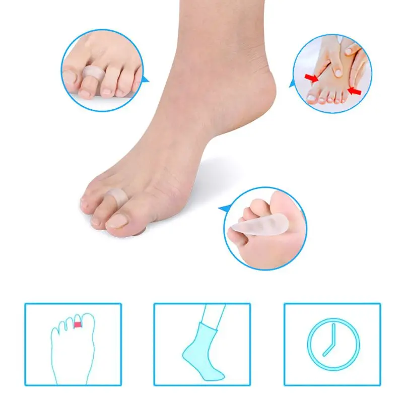 2 Pcs Hammer Toe Treatment Tools Soft Gel Splints Feet Toes Correctors Separator
