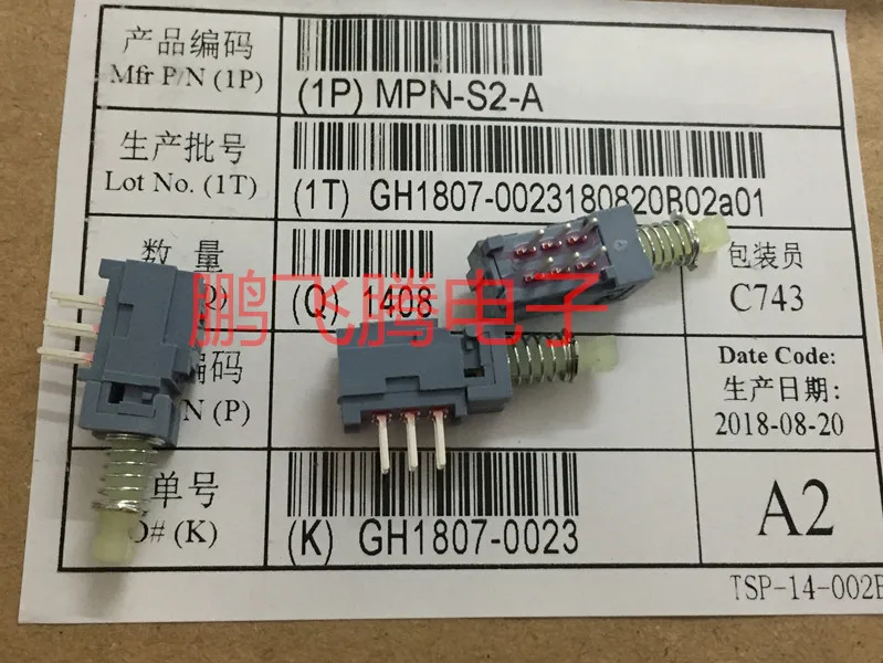 Power Switch Tact Switch 5PCS/lot Taiwan Toneluck MPN-S2-A self-locking 2-knife 6-foot piano key switch small straight key button with lock power supply