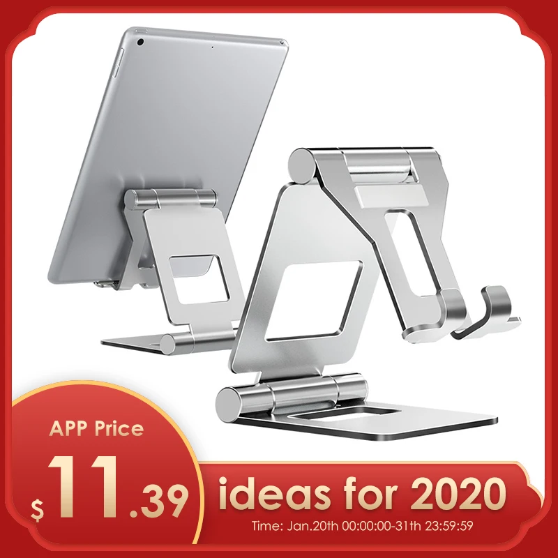 Cena LINGCHEN stojak na tablet regulowany składany uchwyt na tablet dla iPad 7.9 9.7 ze stopu Aluminium ze stopu Aluminium pulpit stojak na iPad mini iPad powietrza