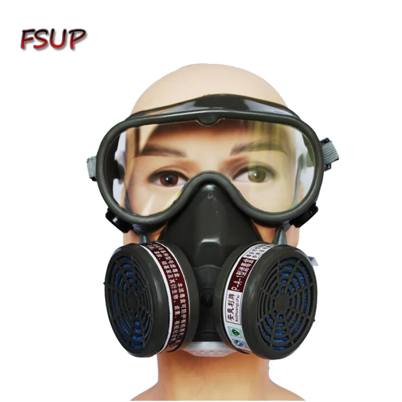

2019 respirator gas Mask safety chemical Anti-Dust filter Eye Goggle Set Workplace Safety Protection for spray paint pesticide
