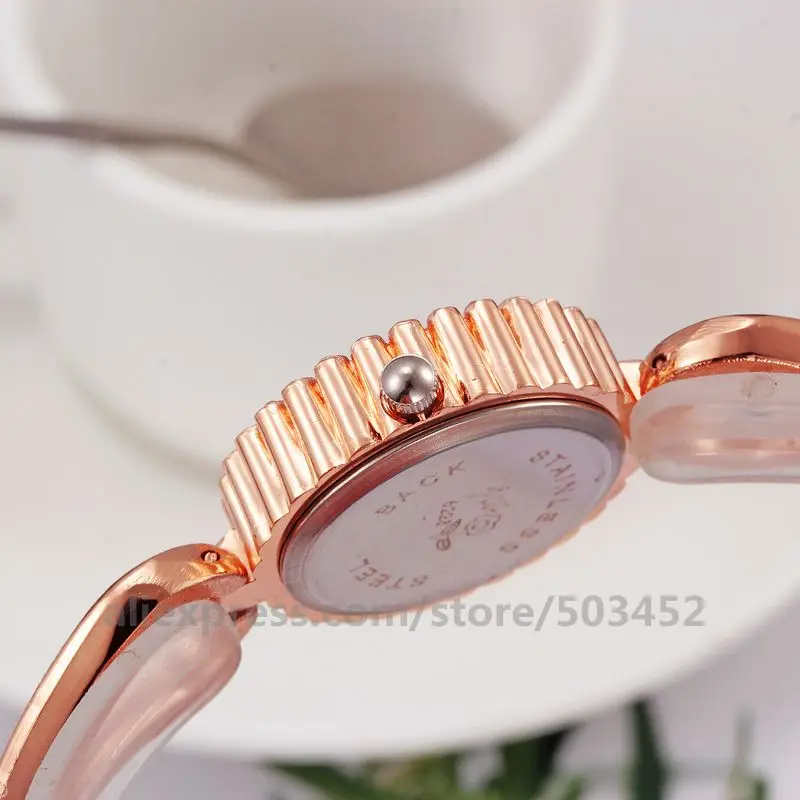 100pcs/lot 6223 Diamond New Arrive Ladies Watches Popular Simple Bracelet Watch Ladies Quartz Wrist Watch Sweet Clock