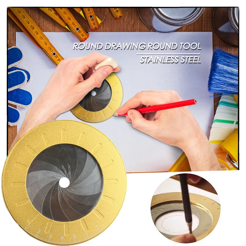 

1pcs Circle Template Ruler Adjustable Measurement for Drafting Drawing