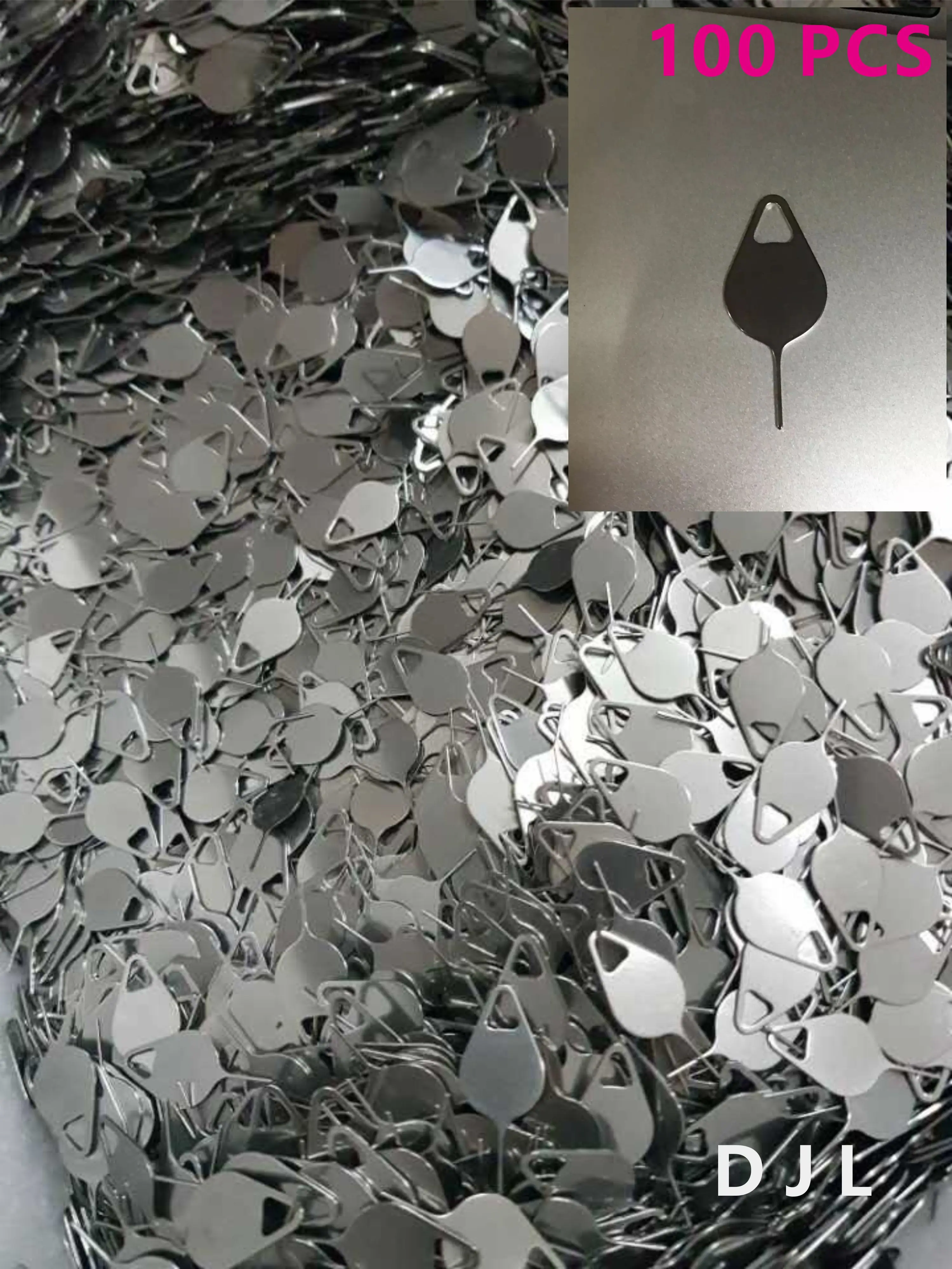 100pcs Sim Card Tray Removal Eject Pin Key Tool Stainless Steel Needle fo Samsung for Huawei xiaomi S21 S7 S8