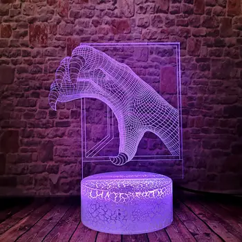 

Luminous 3D Illusion LED Desk Nightlight Colorful Changing Sleeping Flash Light Paw Animal Model Toys