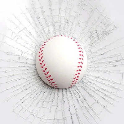 Автомобильный Стайлинг Бейсбол Футбол Теннис стерео разбитое стекло 3D стикер автомобильный мяч в окне хиты самоклеющиеся забавные наклейки на автомобиль - Название цвета: White Baseball