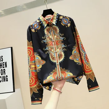 

Women's Blouses and Tops 2020 Spring and Summer New Print Long Sleeve Shirt Business Women All-match Tops Blouse Shirts Blusas