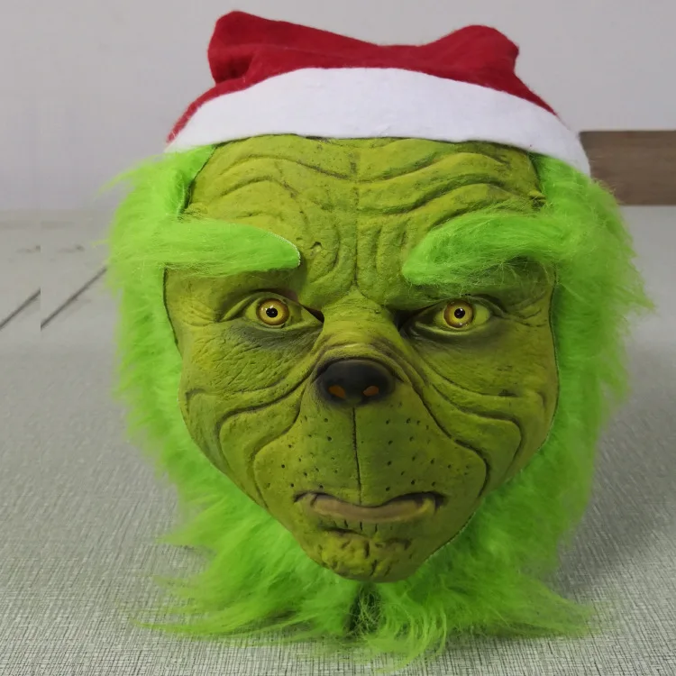 Рождественская забавная маска Grinch, костюм для взрослых, маска на Хэллоуин и перчатки, аксессуары для одежды