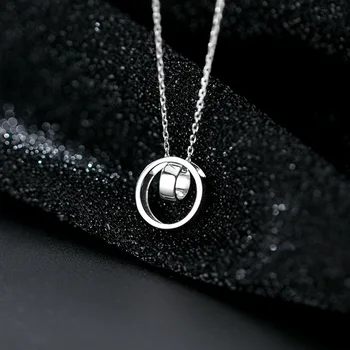 

925 Silver Circle Pendants Necklace Boho Jewelry Minimalism Chocker Kolye Vintage Bijoux Femme Collier Necklace for Women