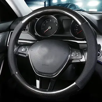 

Universal Car Steering-wheel Cover 38CM Car-styling Sport Auto Steering Wheel Covers Anti-Slip Leather Soft Breathable Fashion