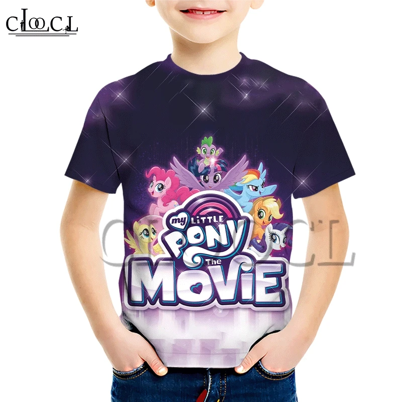Детская футболка CLOOCL My Little Pony с 3D принтом модная дикая детская одежда коротким