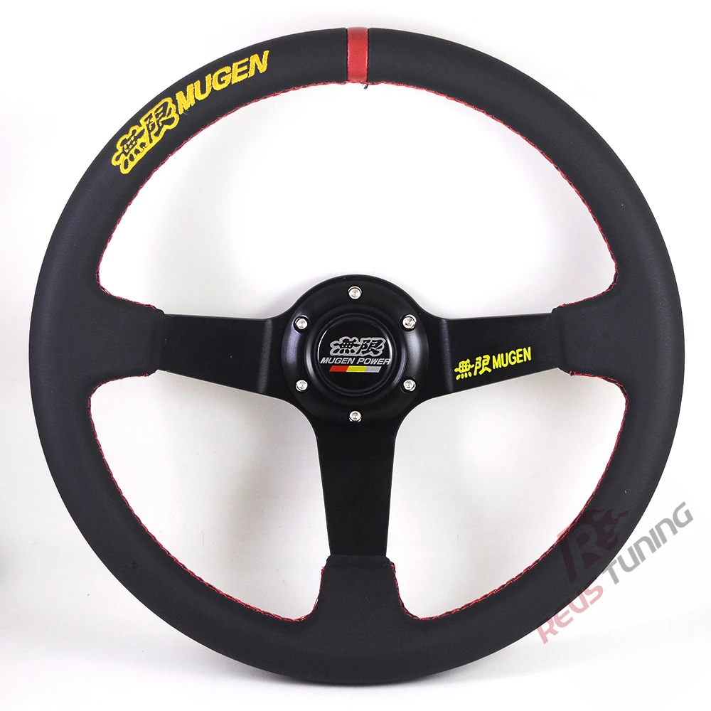 LEATHER DRIFT SPORTS RACING STEERING WHEEL AND BOSS KIT FIT TOYOTA 
