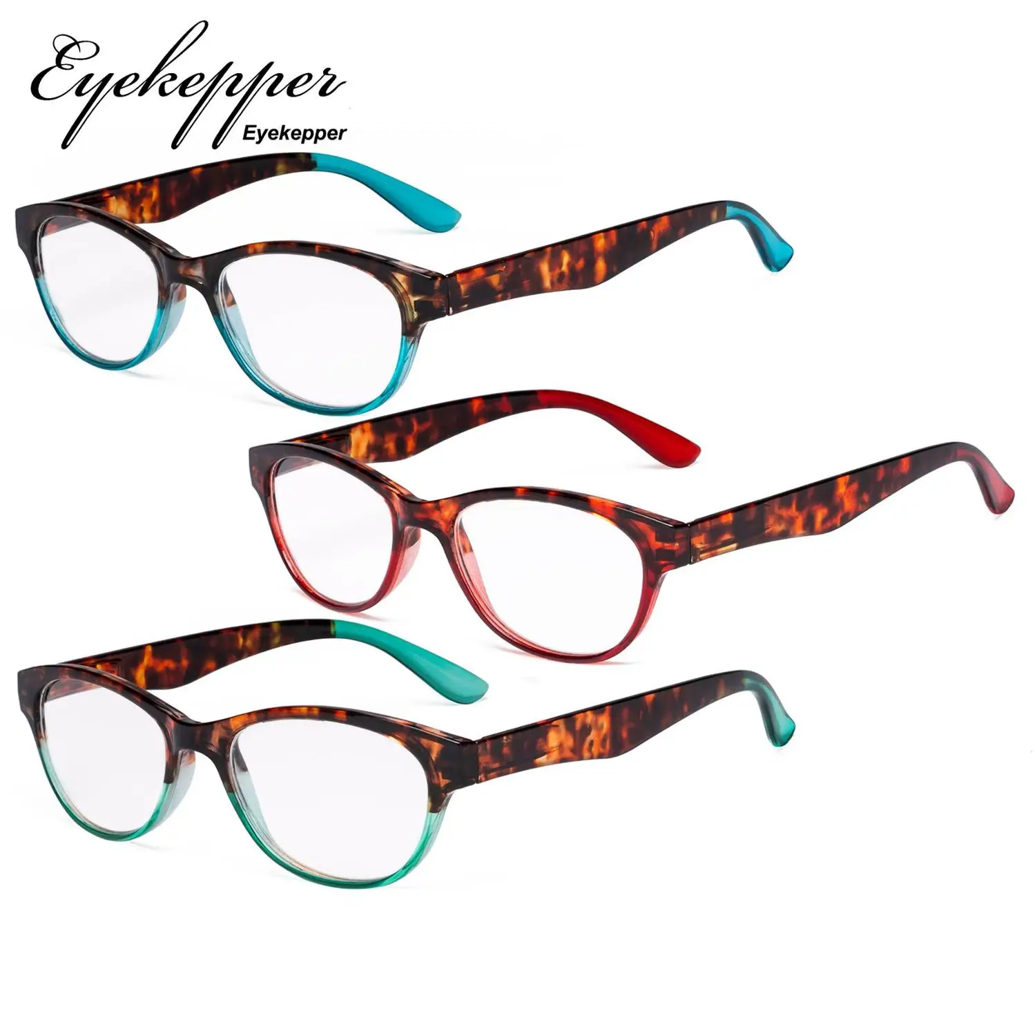 R074D Eyekepper очки для чтения набор из 3 отличных пружинных шарниров для чтения женщин Кошачий глаз очки для чтения