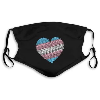 

Men's Transgender Flag Heart Prints Interesting Pictures Mouth Mask Women's kid PM2.5