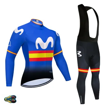 Nuevo conjunto de Jersey de Ciclismo MOVISTAR Team Pro de primavera, Conjunto de camiseta de Ciclismo MTB de manga larga de España, Ropa de Ciclismo