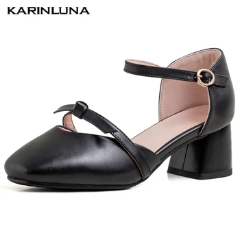 

Karinluna Brand New Elegant Plus Size 43 Sweet Square Heels Ladies Office Summer women's Shoes Sandals Pumps