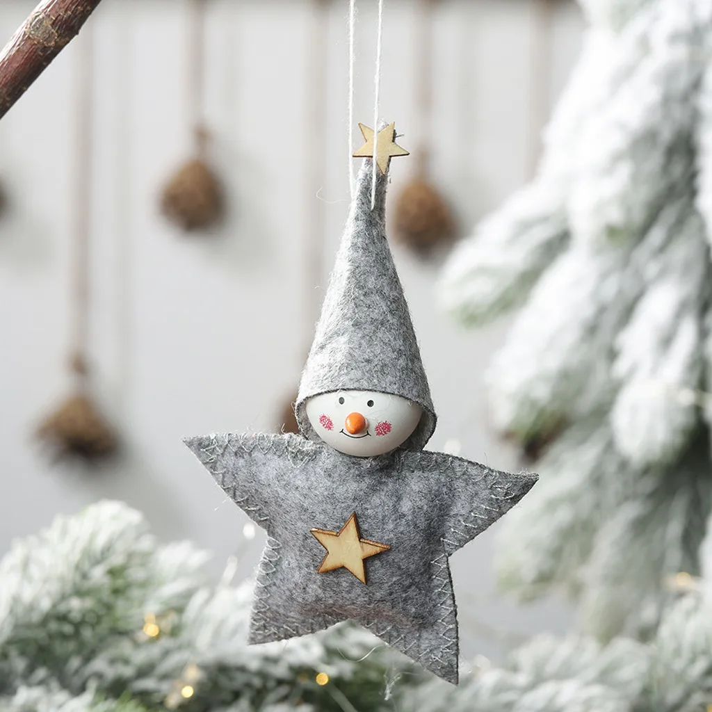 Merry Christmas Hangiing украшения пентаграмма кукла кулон креативное Висячие елки украшения дома вечерние Deor enfeies De Natal/C