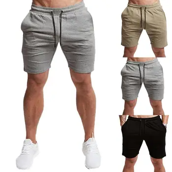 

Men Slim Elastic Waistband Drawstring Pants Solid Color Outdoor Sport Shorts Pants Solid Color Outdoor Sport Men Slim Shorts